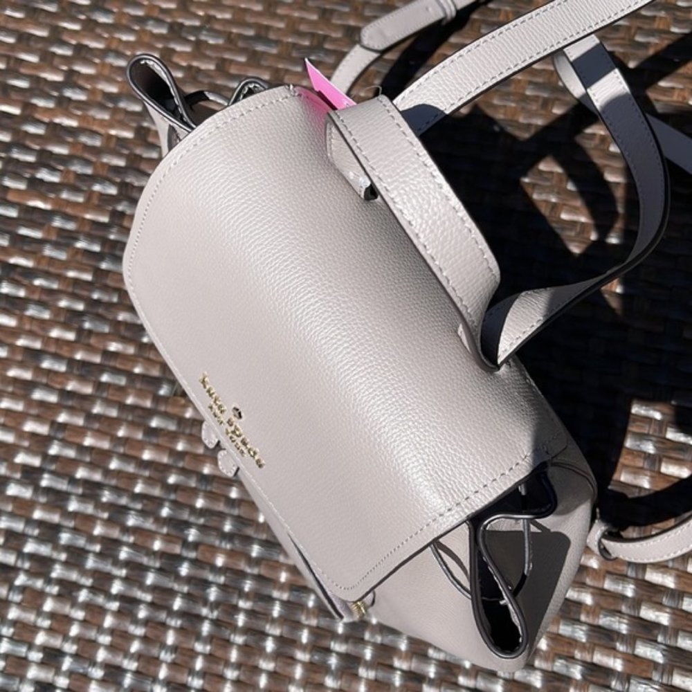 Kate Spade Darcy Flap Backpack Warm Taupe - Picture 11 of 16